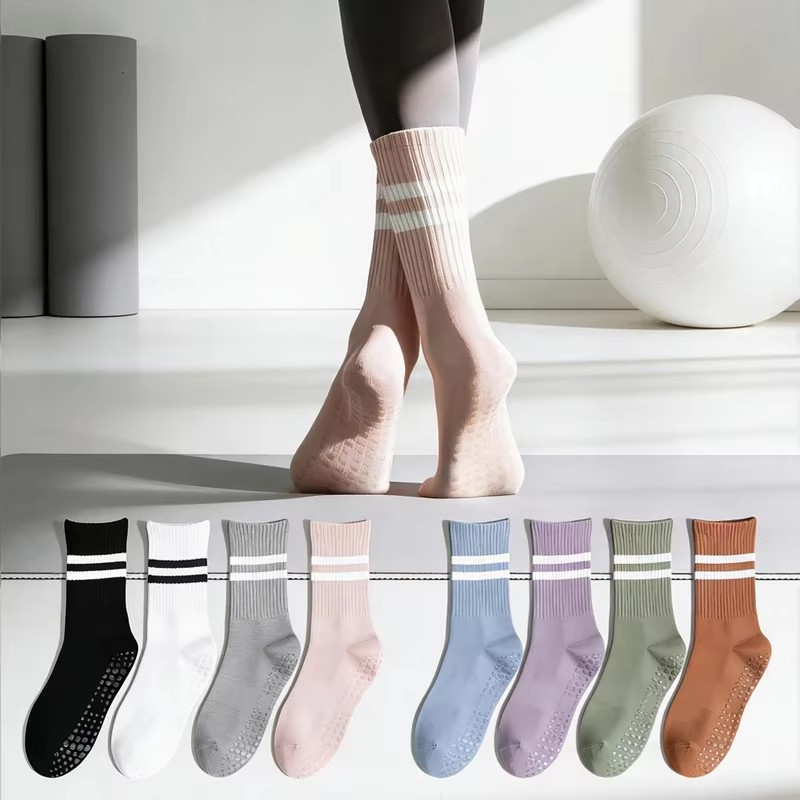 Youtube Yoga Pilates - 1/2/3 Pasang Kaus Kaki Olahraga Katun,