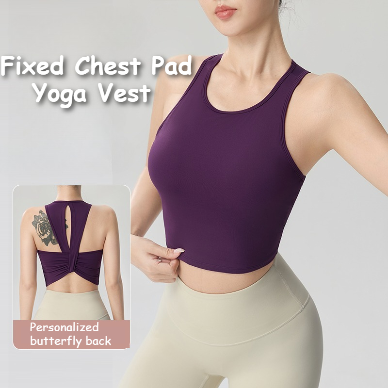 Pilates Yoga Fit - Rompi Lari dengan Bantalan Dada Terintegrasi,