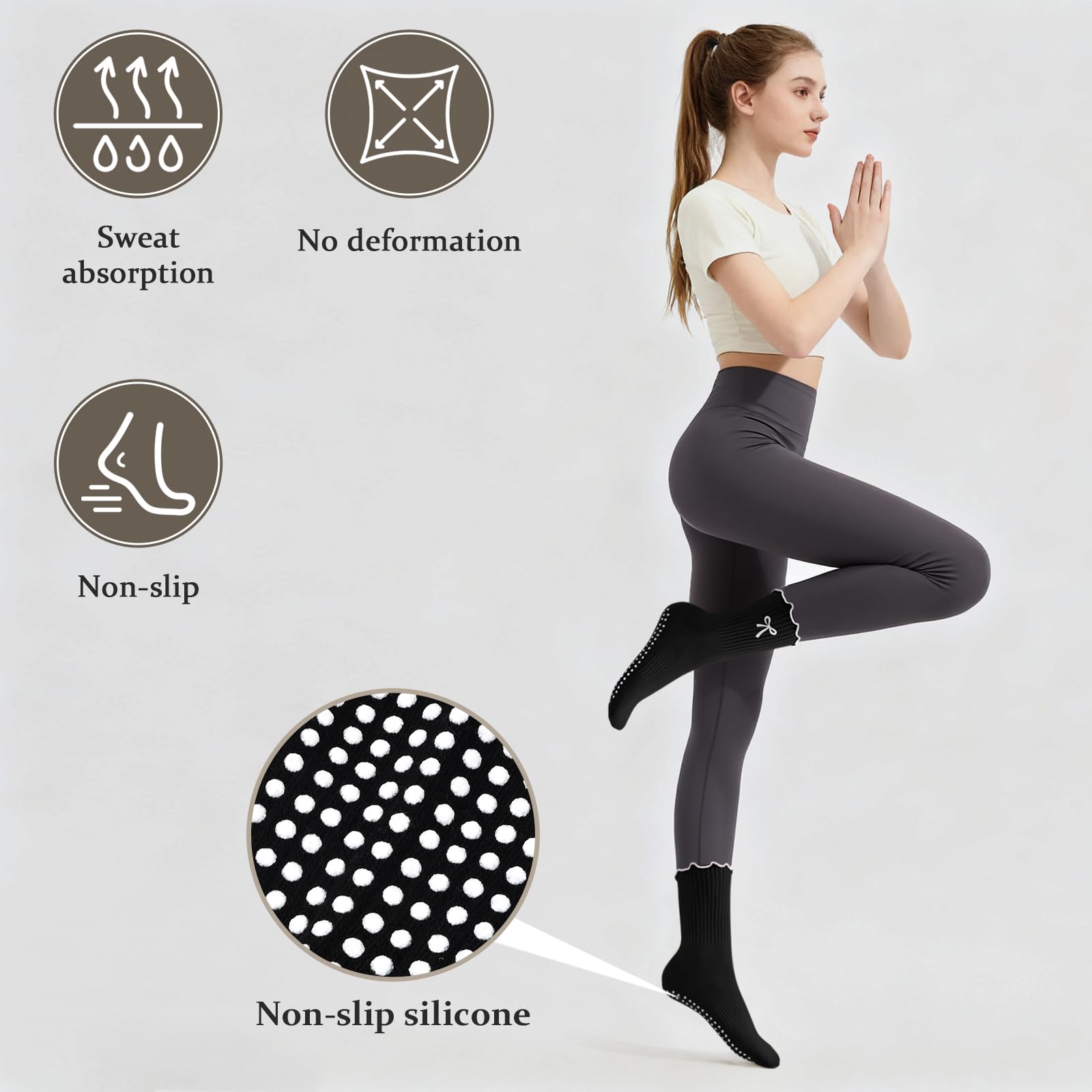 Kaus Kaki Pilates Anti Selip K - Youtube Yoga Pilates ulasan dan harga