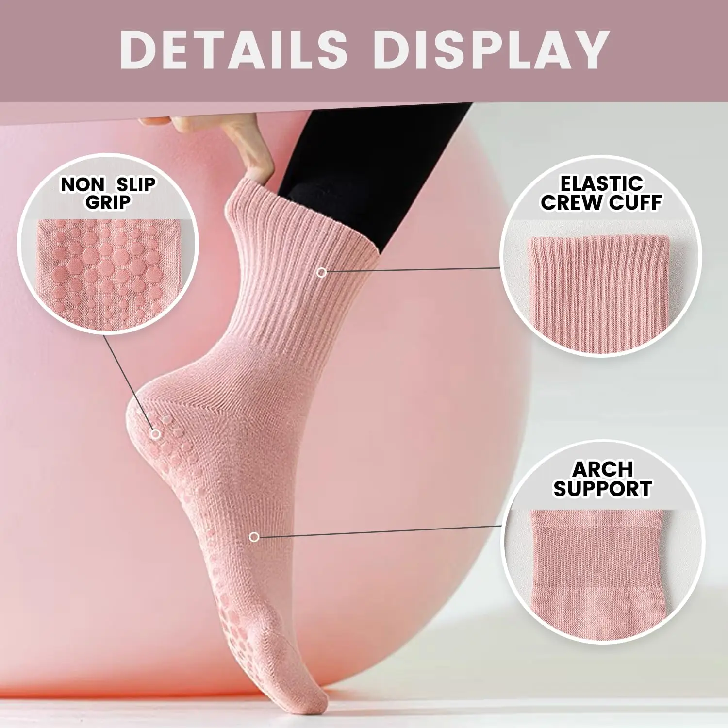4 pasang kaus kaki yoga wanita - Pilates & Yoga En Talavera Raquel Díaz ulasan dan harga